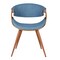 Armen Living Butterfly Mid-Century Dining Chair in Walnut Finish and Blue Fabric LCBUCHWABL - alternate 8